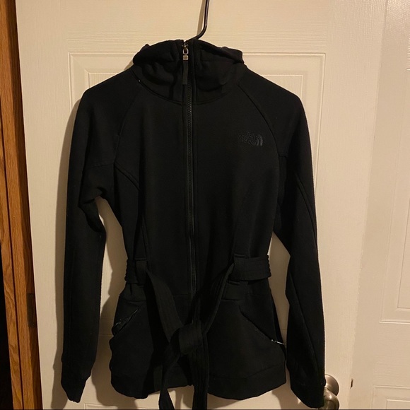 Women’s Black North Face Belted Coat - Picture 1 of 6
